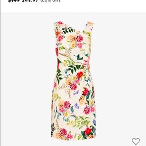 Adrianna Papell beautiful floral draped sheath, fully lined.  Size 8.